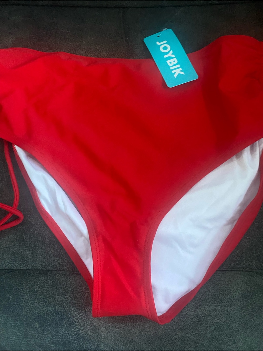 Joybik red bikini bottom nylon and spandex new size large